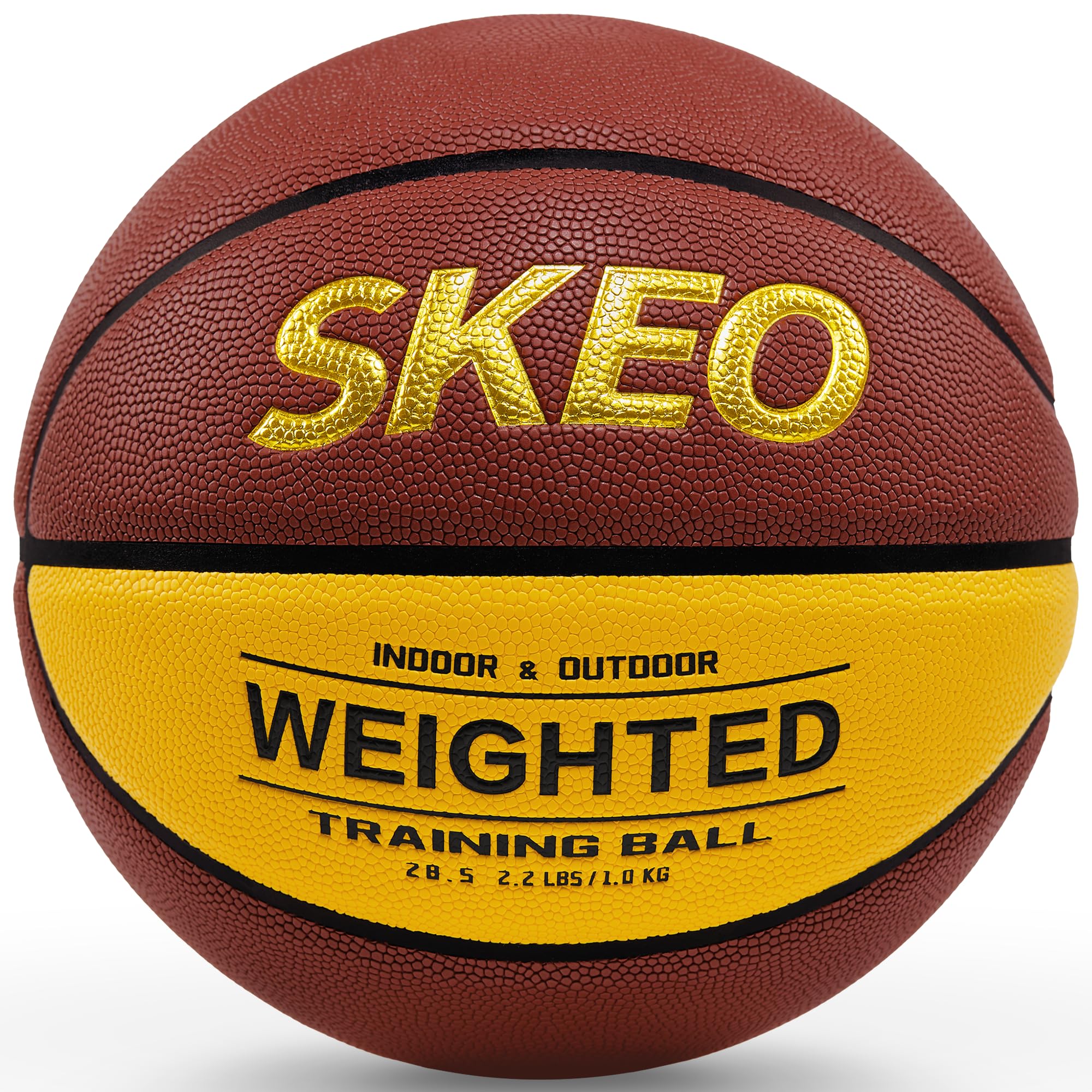 SKEO Weighted Basketball, 2.2/3/3.3LBS 28.5"/29.5" Trainer Heavy Basketballs Made of Composite, Indoor Outdoor Training Ball for Improving Handling Dribbling Rebounding