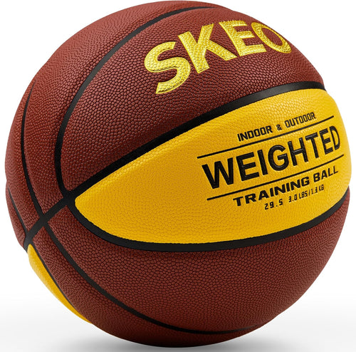 SKEO Weighted Basketball, 2.2/3/3.3LBS 28.5"/29.5" Trainer Heavy Basketballs Made of Composite, Indoor Outdoor Training Ball for Improving Handling Dribbling Rebounding