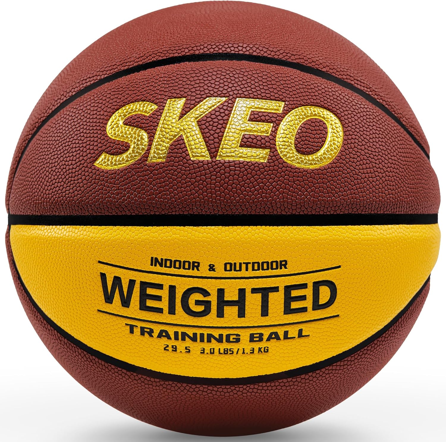 SKEO Weighted Basketball, 2.2/3/3.3LBS 28.5"/29.5" Trainer Heavy Basketballs Made of Composite, Indoor Outdoor Training Ball for Improving Handling Dribbling Rebounding