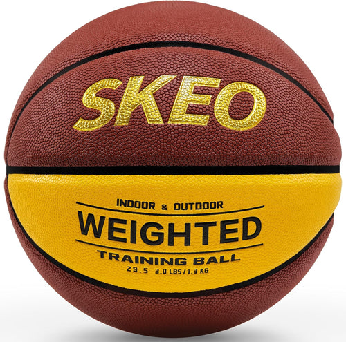 SKEO Weighted Basketball, 2.2/3/3.3LBS 28.5"/29.5" Trainer Heavy Basketballs Made of Composite, Indoor Outdoor Training Ball for Improving Handling Dribbling Rebounding