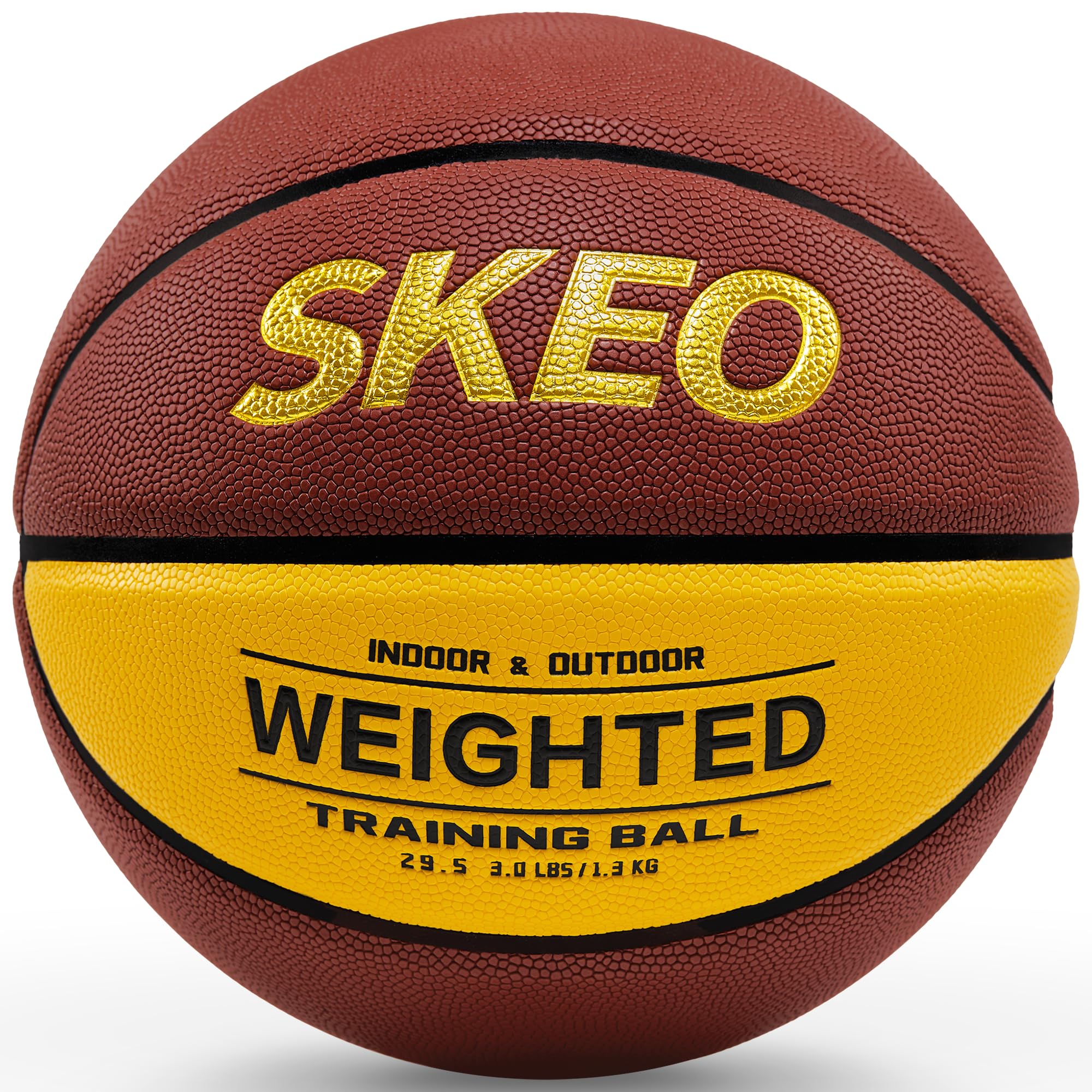SKEO Weighted Basketball, 2.2/3/3.3LBS 28.5"/29.5" Trainer Heavy Basketballs Made of Composite, Indoor Outdoor Training Ball for Improving Handling Dribbling Rebounding